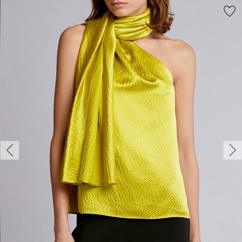 Brandon Maxwell Hammered Silk Top